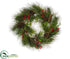 Silk Plants Direct Pine w/Berry, Cone,  Cedar Wreath - Green Red - Pack of 2