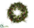 Pine w/Berry, Cone,  Cedar Wreath - Green Red - Pack of 1