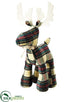 Silk Plants Direct Plaid Reindeer - Green Red - Pack of 1