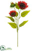 Silk Plants Direct Sunflower Spray - Crimson Red - Pack of 12