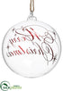 Silk Plants Direct Merry Christmas Glass Ball Ornament - Clear Red - Pack of 6
