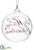 Merry Christmas Glass Ball Ornament - Clear Red - Pack of 6