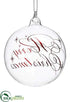 Silk Plants Direct Merry Christmas Glass Ball Ornament - Clear Red - Pack of 6