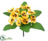 Silk Plants Direct Pansy Bush - Yellow - Pack of 36