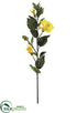 Silk Plants Direct Hibiscus Spray - Yellow - Pack of 4