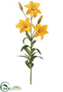 Silk Plants Direct Asiatic Tiger Lily Spray - Yellow - Pack of 6