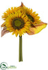 Silk Plants Direct Sunflower, Sedum, Fern Bundle - Yellow - Pack of 12