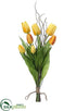 Silk Plants Direct Tulip, Twig Drop - Yellow - Pack of 12