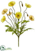 Silk Plants Direct Poppy Bush - Yellow - Pack of 12
