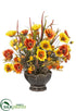 Silk Plants Direct Poppy, Mum - Flame Yellow - Pack of 1