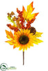 Silk Plants Direct Sunflower, Berry, Pine Cone Pick - Orange Yellow - Pack of 12
