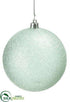 Silk Plants Direct Glittered Plastic Ball Ornament - Seafoam - Pack of 12