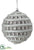 Rhinestone Cord Ball Ornament - Silver Seafoam - Pack of 6