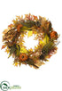 Silk Plants Direct Maple, Berry, Pine Cone Wreath - Orange Olive Green - Pack of 1