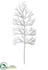 Silk Plants Direct Glittered Staghorn Fern Spray - White - Pack of 12