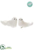 Silk Plants Direct Glittered Bird - White - Pack of 12