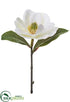 Silk Plants Direct Velvet Magnolia Pick - White - Pack of 24