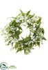 Silk Plants Direct Sweetpea, Eucalyptus Wreath - White - Pack of 1