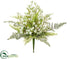 Silk Plants Direct Mini Leaf Bush - White - Pack of 12