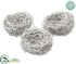 Silk Plants Direct Glittered Bird's Nest - White - Pack of 6