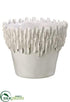 Silk Plants Direct Ceramic Vase - White - Pack of 2