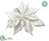 Silk Plants Direct Velvet Poinsettia - White - Pack of 12