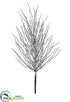 Silk Plants Direct Glittered Plastic Twig Spray - White - Pack of 12