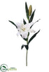 Silk Plants Direct Casablanca Lily Spray - White - Pack of 24
