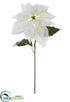 Silk Plants Direct Velvet Poinsettia Spray - White - Pack of 12