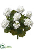 Silk Plants Direct Water-Resistant Geranium Bush - White - Pack of 6