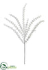 Silk Plants Direct Glittered Mini Leaf Spray - White - Pack of 12