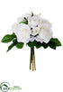 Silk Plants Direct Rose Bouquet - White - Pack of 6
