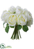 Silk Plants Direct Rose Bouquet - White - Pack of 6