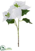 Silk Plants Direct Iced Velvet Royal Poinsettia Spray - White - Pack of 6