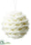 Knitted Wool Ball Ornament - White - Pack of 6