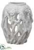 Silk Plants Direct Cement Antler Planter - White - Pack of 1