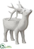 Silk Plants Direct Poly Resin Reindeer Planter - White - Pack of 1