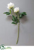 Silk Plants Direct Peony Spray - White - Pack of 12