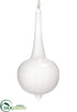 Silk Plants Direct Glass Finial Ornament - White - Pack of 2