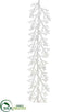 Silk Plants Direct Glittered Plastic Twig Garland - White - Pack of 6