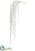 Silk Plants Direct Glittered Bead Hanging Spray - White - Pack of 12