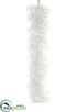 Silk Plants Direct Glittered Plastic Twig Garland - White - Pack of 2