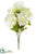 Silk Plants Direct Velvet Open Peony Bush - White - Pack of 6