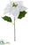 Velvet Royal Poinsettia Spray - White - Pack of 12