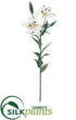 Silk Plants Direct Mini Tiger Lily Spray - White - Pack of 12