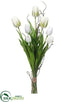 Silk Plants Direct Tulip, Twig Bundle - White - Pack of 12