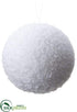 Silk Plants Direct Glittered Snow Ball Ornament - White - Pack of 6
