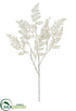 Silk Plants Direct Glittered Maidenhair Fern Spray - White - Pack of 12