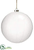 Silk Plants Direct Glass Ball Ornament - White - Pack of 1