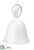 Glass Bird Bell Ornament - White - Pack of 6